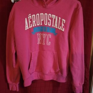 Aeropostale Pink Hoodie with Blue and White Logo